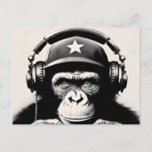 Banksy DJ Monkey Gorilla Chimp Art Print Briefkaart (Voorkant)