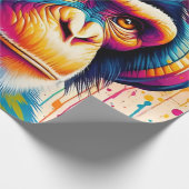 Banksy DJ Monkey Gorilla Chimp Art Print Cadeaupapier (Hoek)