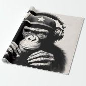 Banksy DJ Monkey Gorilla Chimp Art Print Cadeaupapier (Uitgerold)