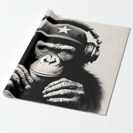 Banksy DJ Monkey Gorilla Chimp Art Print Cadeaupapier
