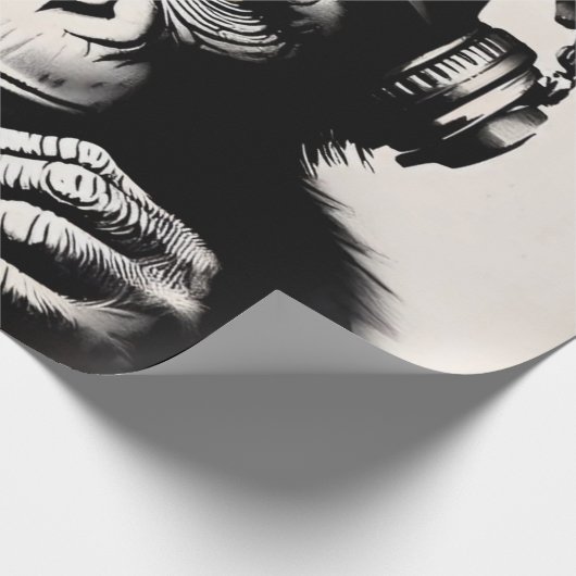 Banksy DJ Monkey Gorilla Chimp Art Print Cadeaupapier (Hoek)