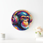 Banksy DJ Monkey Gorilla Chimp Art Print Grote Klok (Huis)