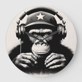 Banksy DJ Monkey Gorilla Chimp Art Print Grote Klok