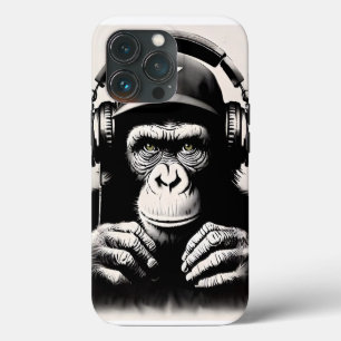 Banksy DJ Monkey Gorilla Chimp Art Print iPhone 13 Pro Hoesje