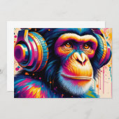 Banksy DJ Monkey Gorilla Chimp Art Print Kaart (Voorkant / Achterkant)