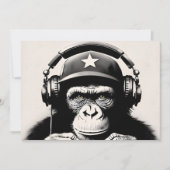Banksy DJ Monkey Gorilla Chimp Art Print Kaart (Voorkant)