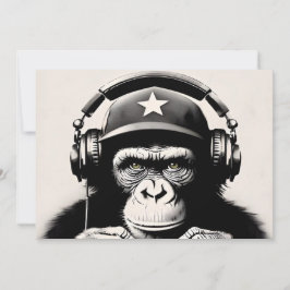Banksy DJ Monkey Gorilla Chimp Art Print Kaart