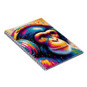 Banksy DJ Monkey Gorilla Chimp Art Print Notitieboek (Rechterzijde)