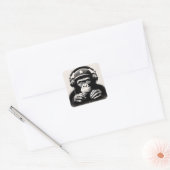 Banksy DJ Monkey Gorilla Chimp Art Print Vierkante Sticker (Envelop)