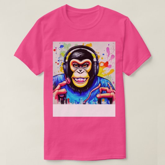 Banksy DJ Monkey T-shirt (Design voorkant)