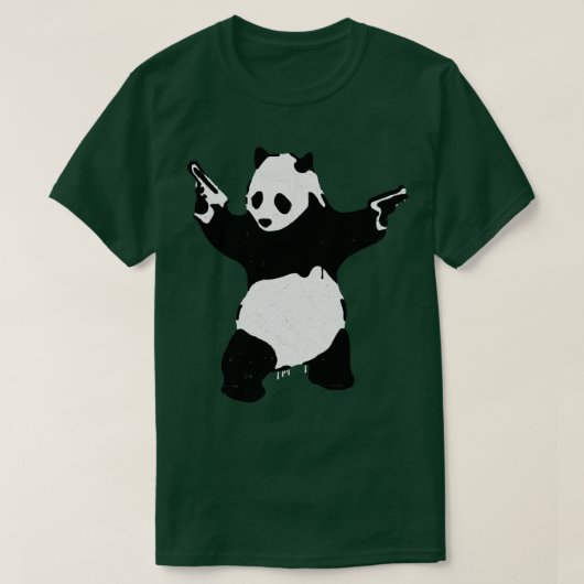 BANKSY Gewapende Panda met Pistolen T-shirt (Design voorkant)