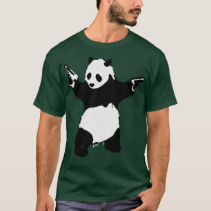 BANKSY Gewapende Panda met Pistolen T-shirt