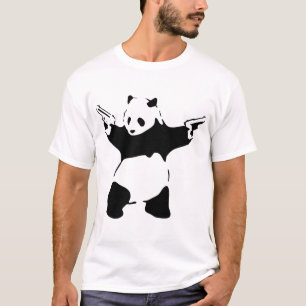 Banksy Panda met Pistolen T-shirt