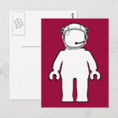 Banksy Style Astronaut Minifig Briefkaart (Voorkant / Achterkant)