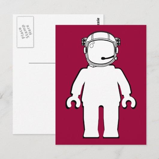 Banksy Style Astronaut Minifig Briefkaart (Voorkant / Achterkant)