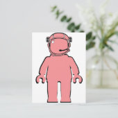 Banksy Style Astronaut Minifig Briefkaart (Staand voorkant)