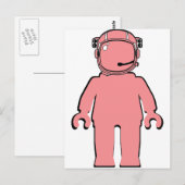 Banksy Style Astronaut Minifig Briefkaart (Voorkant / Achterkant)