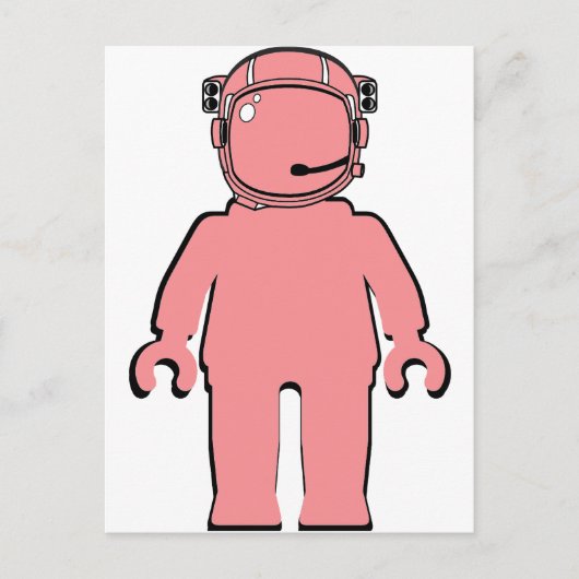 Banksy Style Astronaut Minifig Briefkaart (Voorkant)