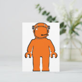 Banksy Style Astronaut Minifig Briefkaart (Staand voorkant)