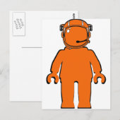 Banksy Style Astronaut Minifig Briefkaart (Voorkant / Achterkant)