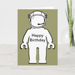 Banksy Style Astronaut Minifig Happy Birthday-kaar Kaart