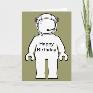 Banksy Style Astronaut Minifig Happy Birthday Kaar Kaart