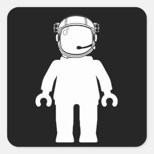 Banksy Style Astronaut Minifig Vierkante Sticker