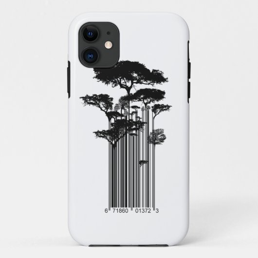 Banksy Style Barcode Trees illustratie Case-Mate iPhone Case (Achterkant)