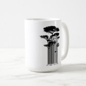 Banksy Style Barcode Trees illustratie Koffiemok (Voorkant rechts)