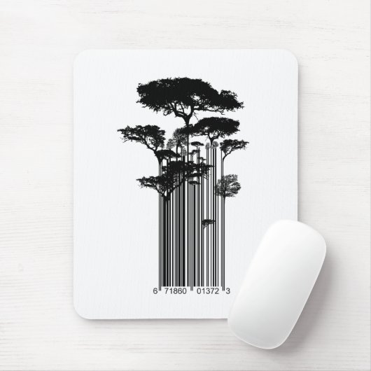 Banksy Style Barcode Trees illustratie Muismat (Met muis)