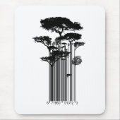 Banksy Style Barcode Trees illustratie Muismat (Voorkant)