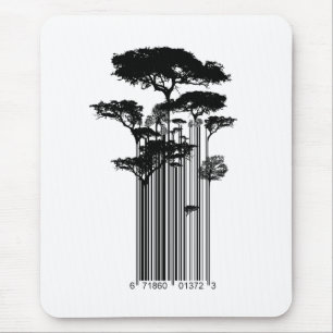 Banksy Style Barcode Trees illustratie Muismat