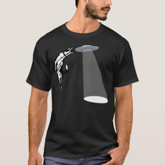 Banksy Style Dog Catching Frisbee (vliegende schot T-shirt
