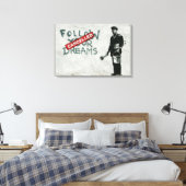 Banksy Volg je dromen Canvas Afdruk (Insitu (Slaapkamer))
