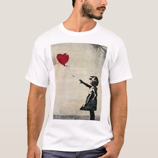 Banksy's meisje met een rode ballon t-shirt (Voorkant)