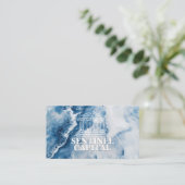 bankwezen | blauw marmer visitekaartje (Staand voorkant)