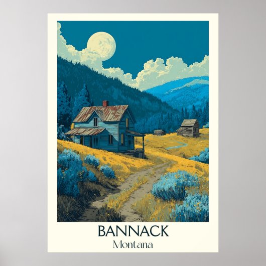 Bannack Montana  Ghost Town Winterkunst Poster (Voorkant)