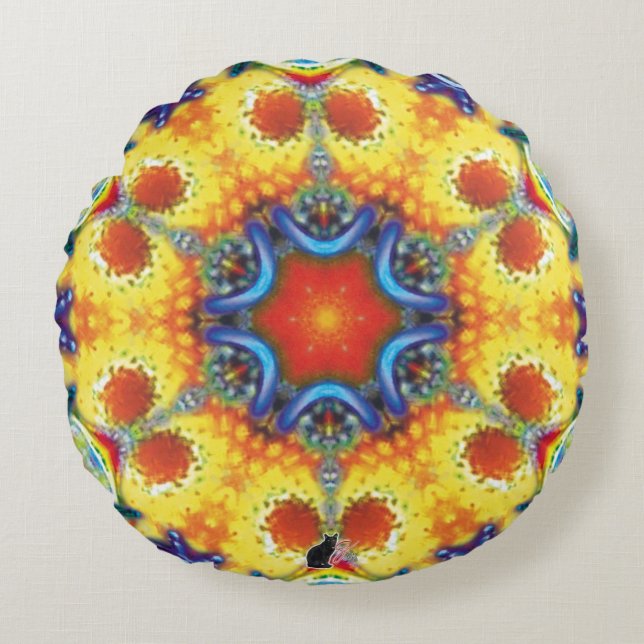 BannaPuddin Kaleidoscope Rond Kussen (Voorkant)