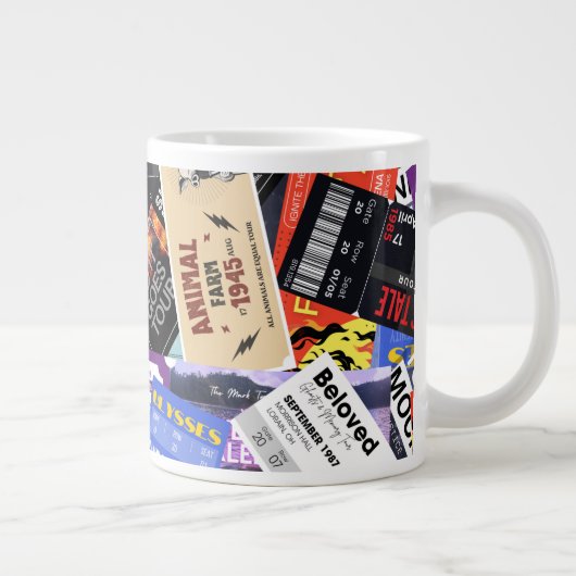 Banned Book Concert Tickets Cute Gift Grote Koffiekop (Rechts)