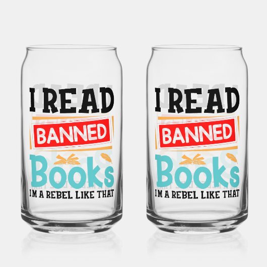 Banned Books Awareness Literacy Rebel Blikvorm Glas (Voorkant)