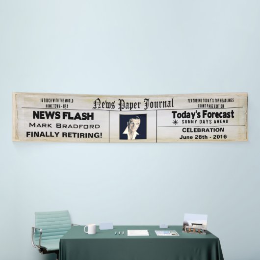 BANNER 12' x 2,5' - NIEUWS PAPIERRETIMENT - FOTO (Beurs)