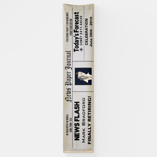 BANNER 12' x 2,5' - NIEUWS PAPIERRETIMENT - FOTO (Verticaal)