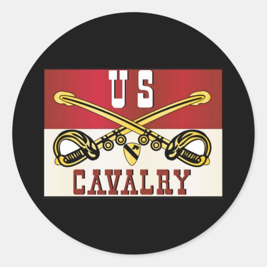 Banner 1e CAVALERIE DIVISIE Ronde Sticker (Voorkant)