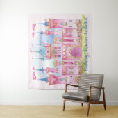 Banner achtergrond voor prinsessen verjaardagsfees wandkleed (In situ)