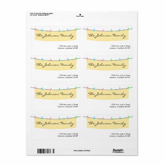 Banner-adreslabel Etiket (Full Sheet)