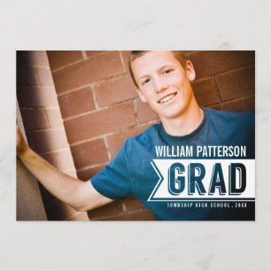 Banner Afstudeerder Guy Foto Graduparty Uitnodigin Kaart