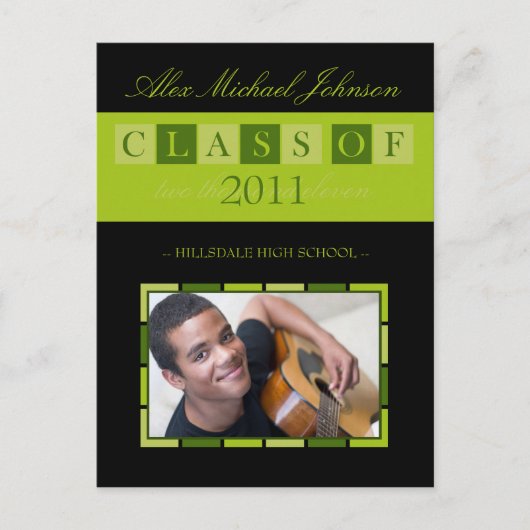 Banner Afstuderen Announcement Briefkaart (limoen) (Voorkant)