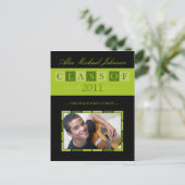 Banner Afstuderen Announcement Briefkaart (limoen) (Staand voorkant)