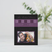 Banner Afstuderen Announcement Briefkaart (paarse) (Staand voorkant)