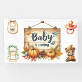 Banner-Autumn Baby shower Banner-3 x 5 ft Spandoek (Horizontaal)